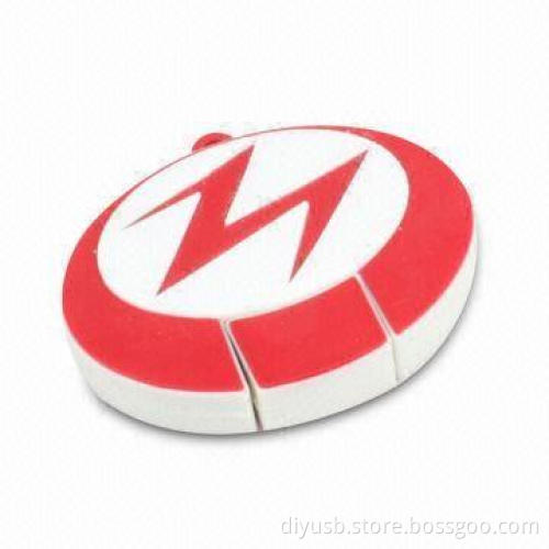 PVC USB Flash Disk with 10-year Data Storage, Measures 5.2 x 4.0 x 0.9cm